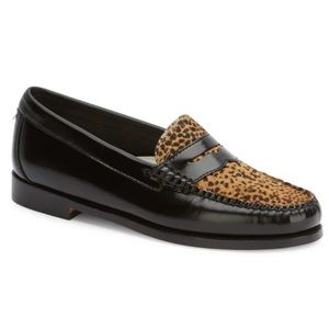 Re/Done Black and Leopard Print Loafers